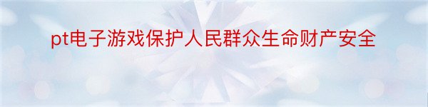 pt电子游戏保护人民群众生命财产安全